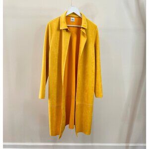 Zara Yellow Trench Coat | Faux-Suede Knee Length Jacket